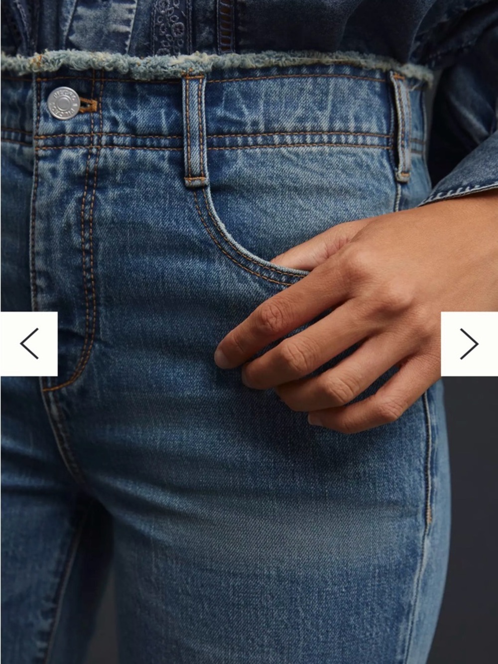 Anthropologie the Supermodel high-Rise wide Leg Women's Jeans distressed. - Picture 4 of 9